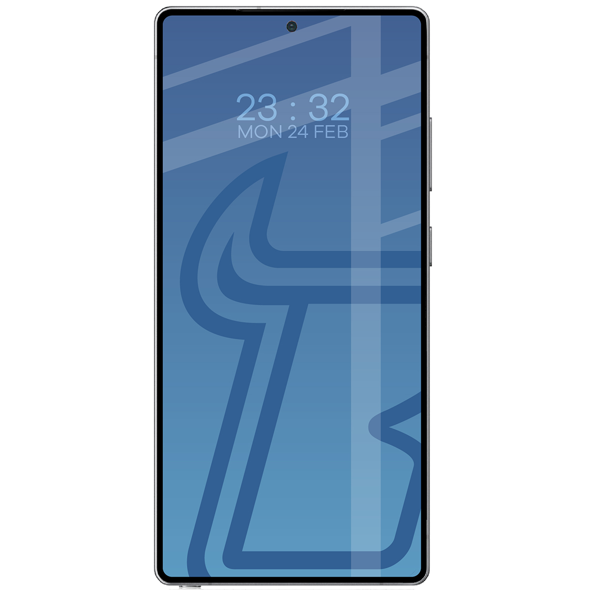 Wizualizacja na telefonie z nałożonym szkłem hartowanym Bizon Glass Edge